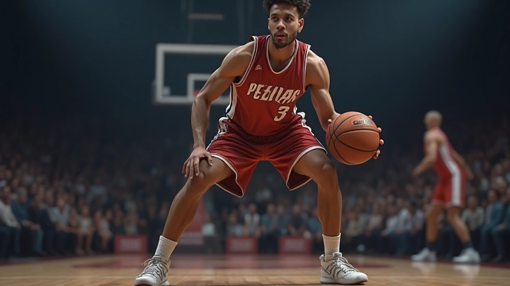 لاعب دفاع في موضع دفاعي صحيح مع توازن جسدي مثالي أثناء مراقبة خصمه